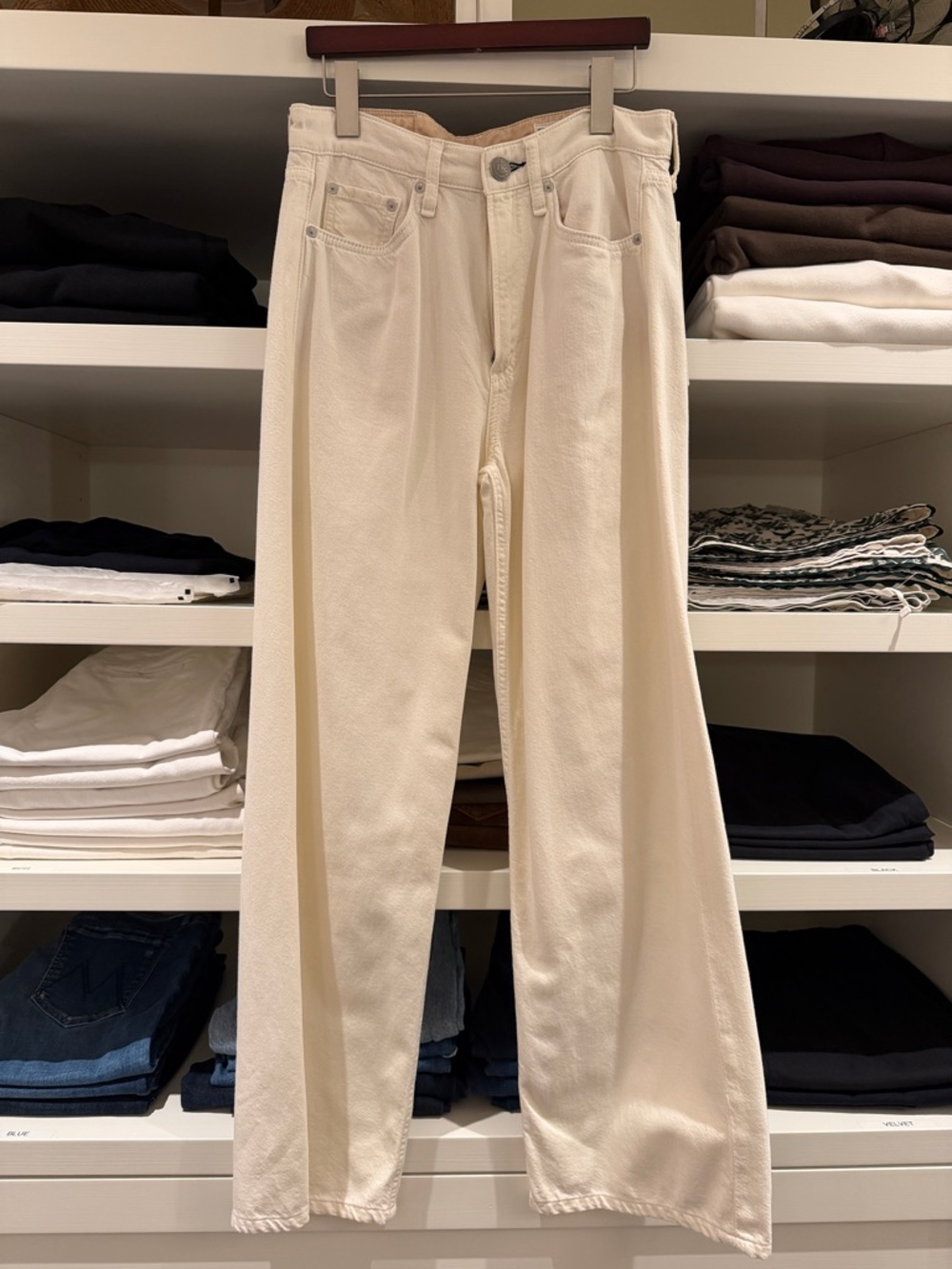 rag & bone Cream Straight-Leg Jeans